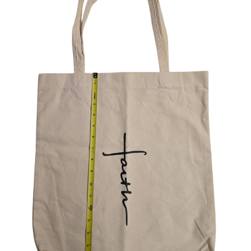 Faith Cream Tote Bag